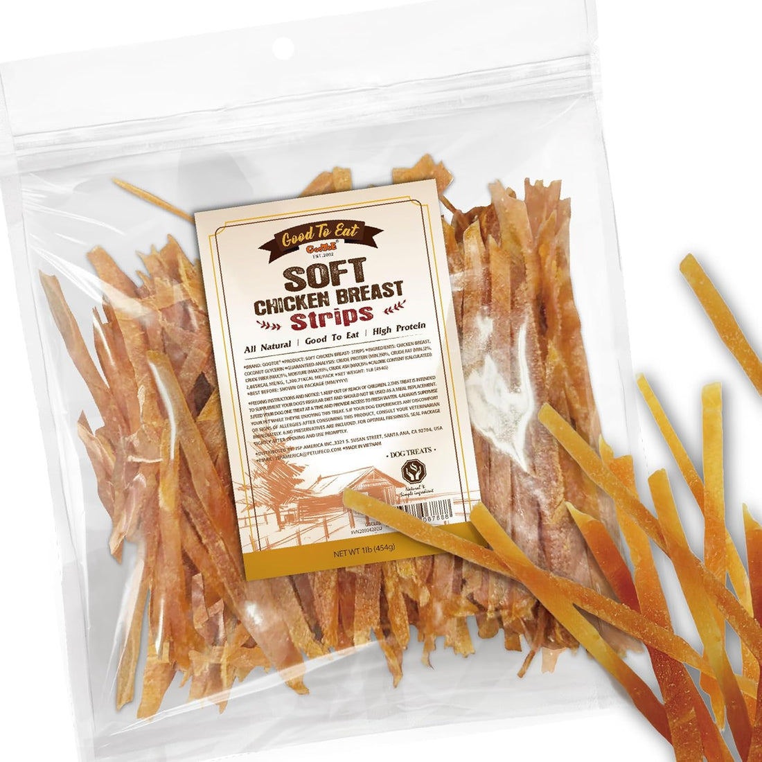 Gootoe Soft Chicken Dog Treats, All-Natural Chicken Breast Strips