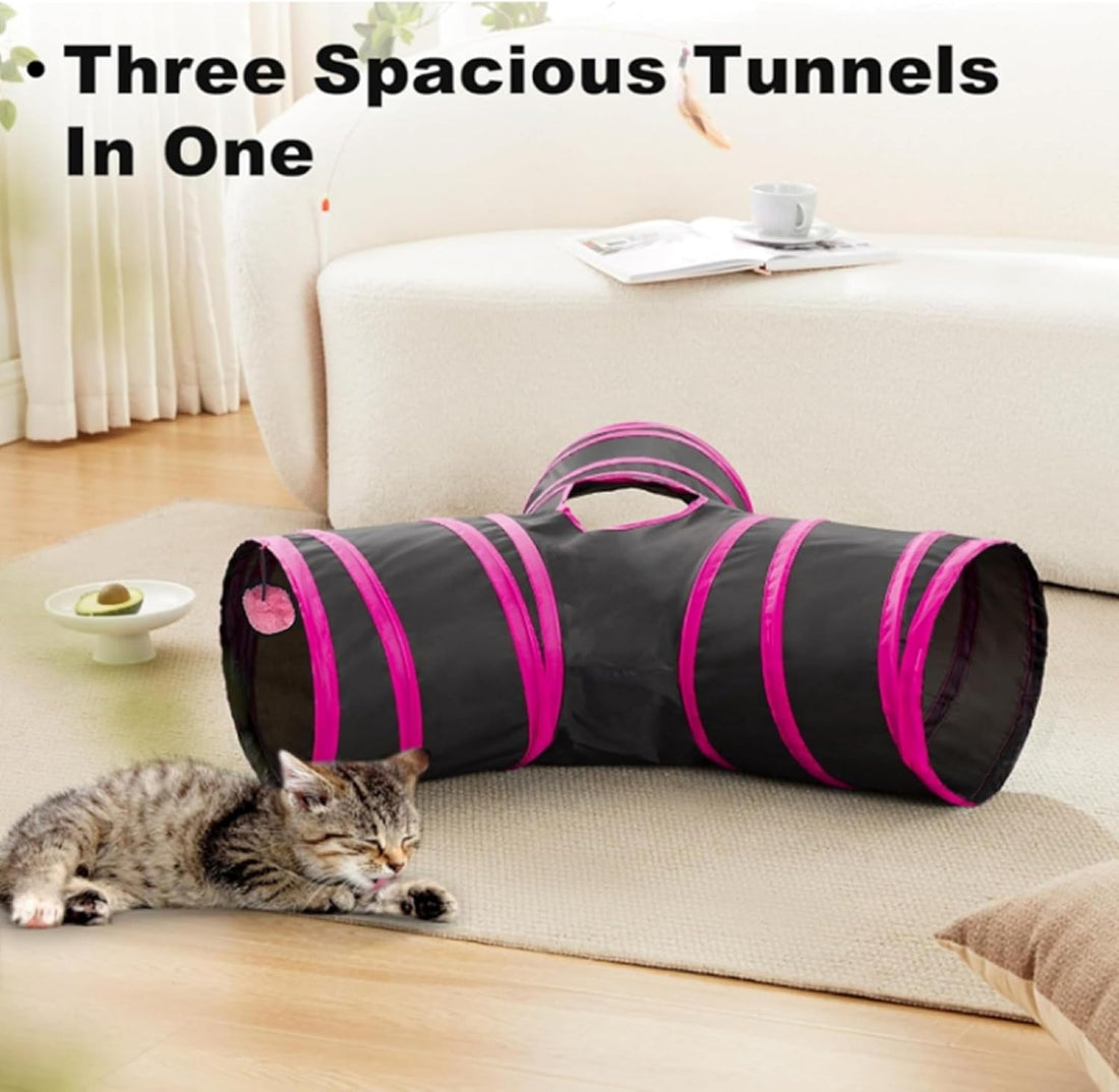 Pet Cat Tunnel Tube Cat Toys 3 Way Collapsible