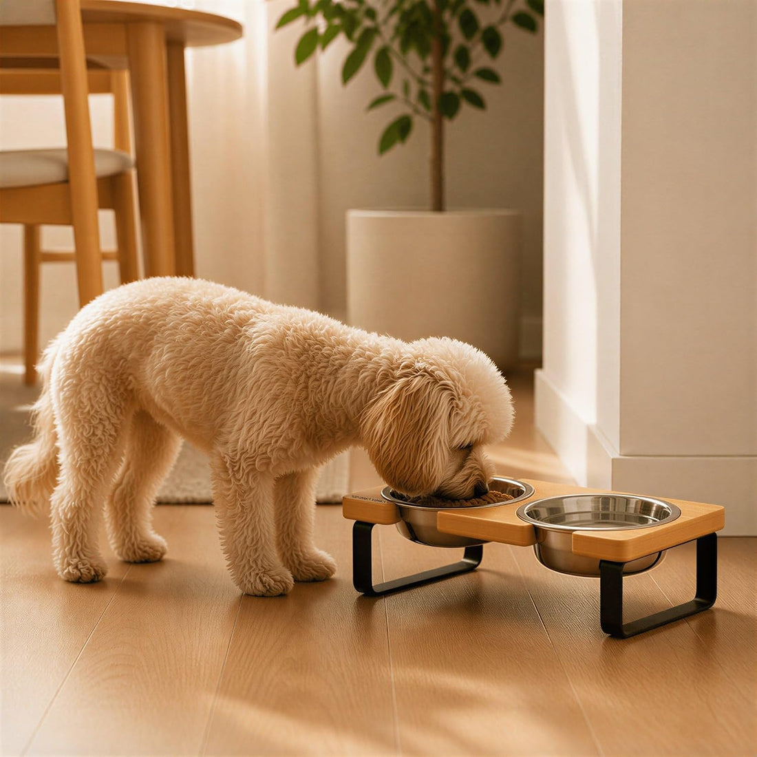 SPUNKYJUNKY Elevated Dog Bowls, 304 Stainless Steel