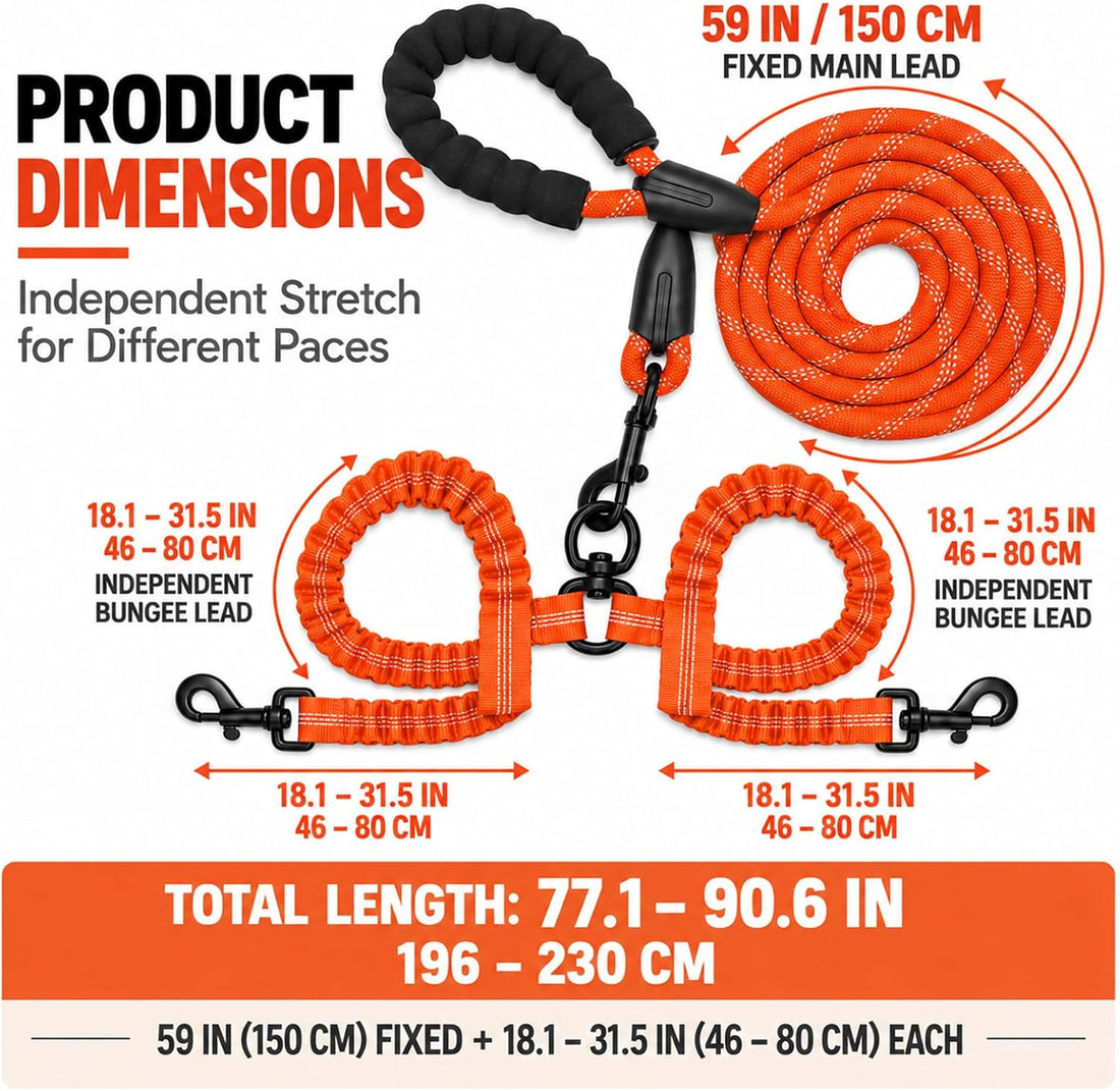 No Tangle Double Dog Leash: 95% Fewer Stops to Untangle for Walking 2