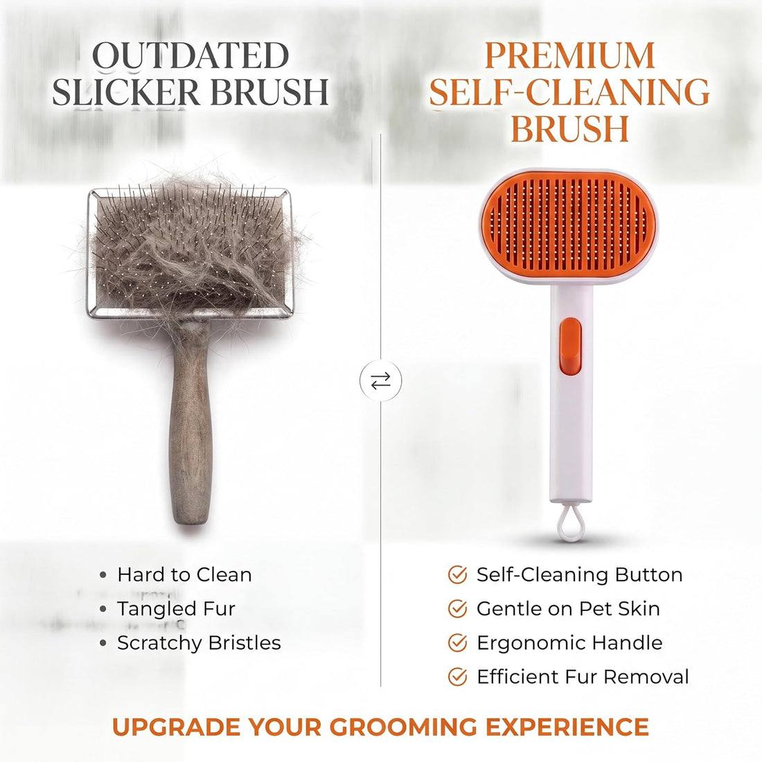 Self Cleaning Slicker Brush for Cats & Dogs