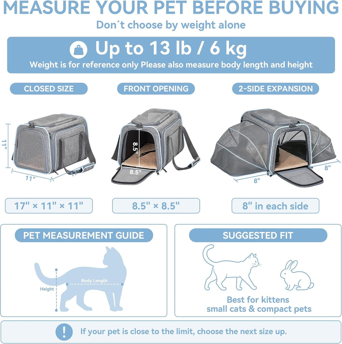 Petsfit Expandable Large Cat Carrier Small Dog Carriers Airline