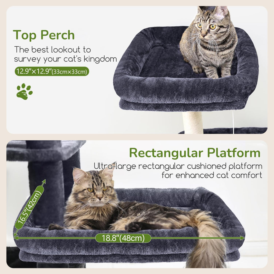 Globlazer 65in Sturdy Cat Tree Tower for Indoor Large Cats, S65