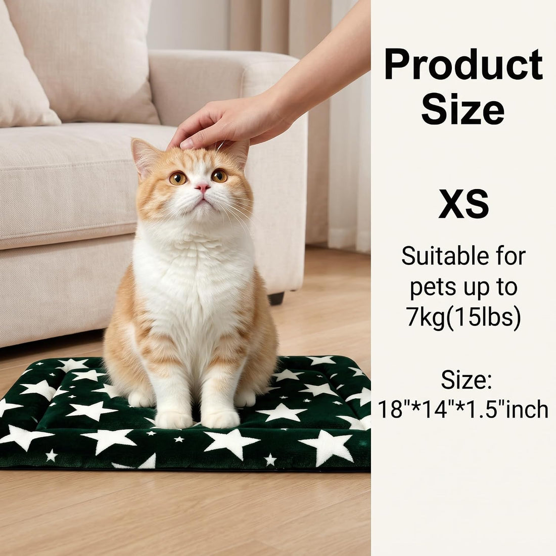 Dog Bed Mat,Reversible & Ultra Soft Kennel Pad-Machine Washable Pet