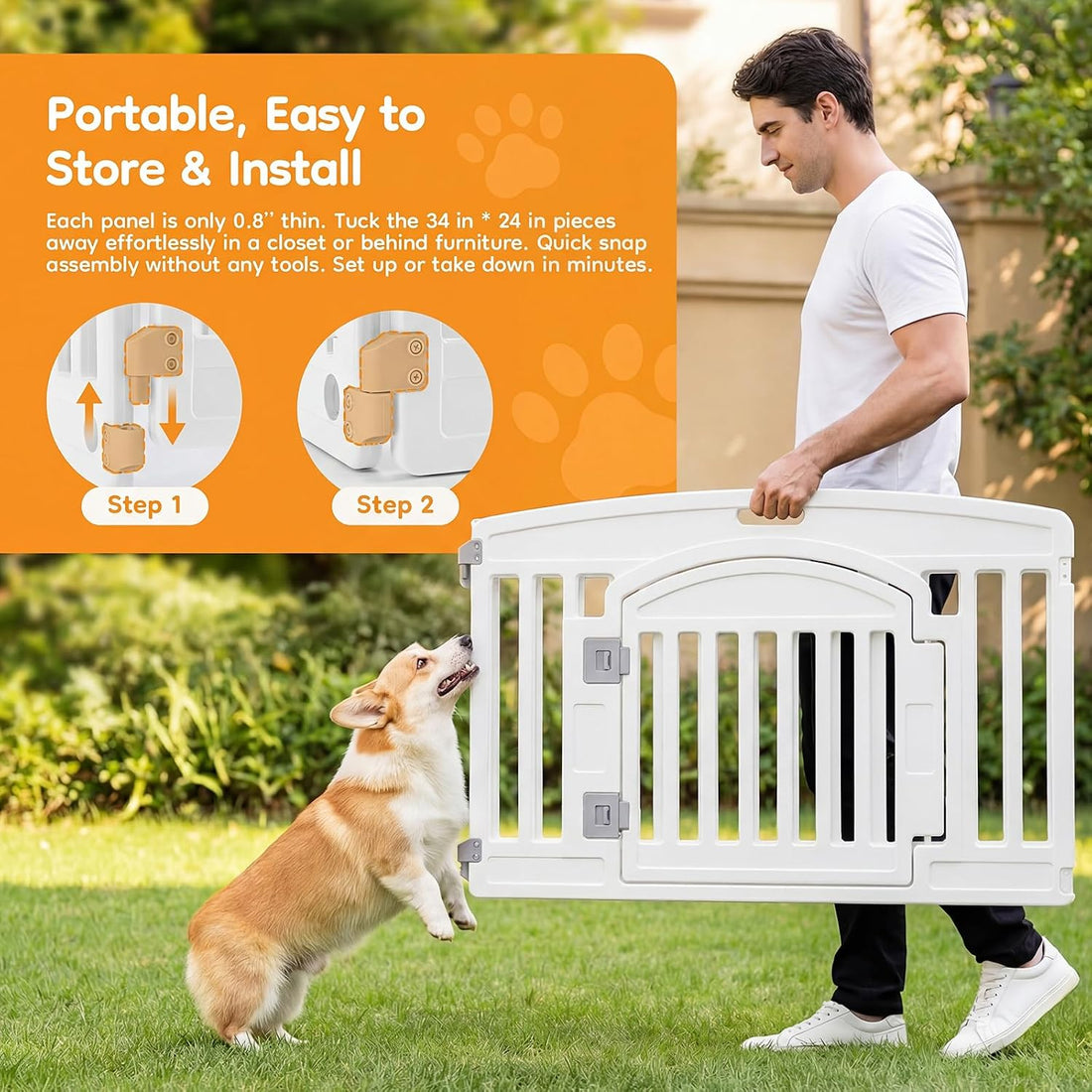 NEWBULIG Dog Playpen 6-Panel, 24IN Puppy Playpen
