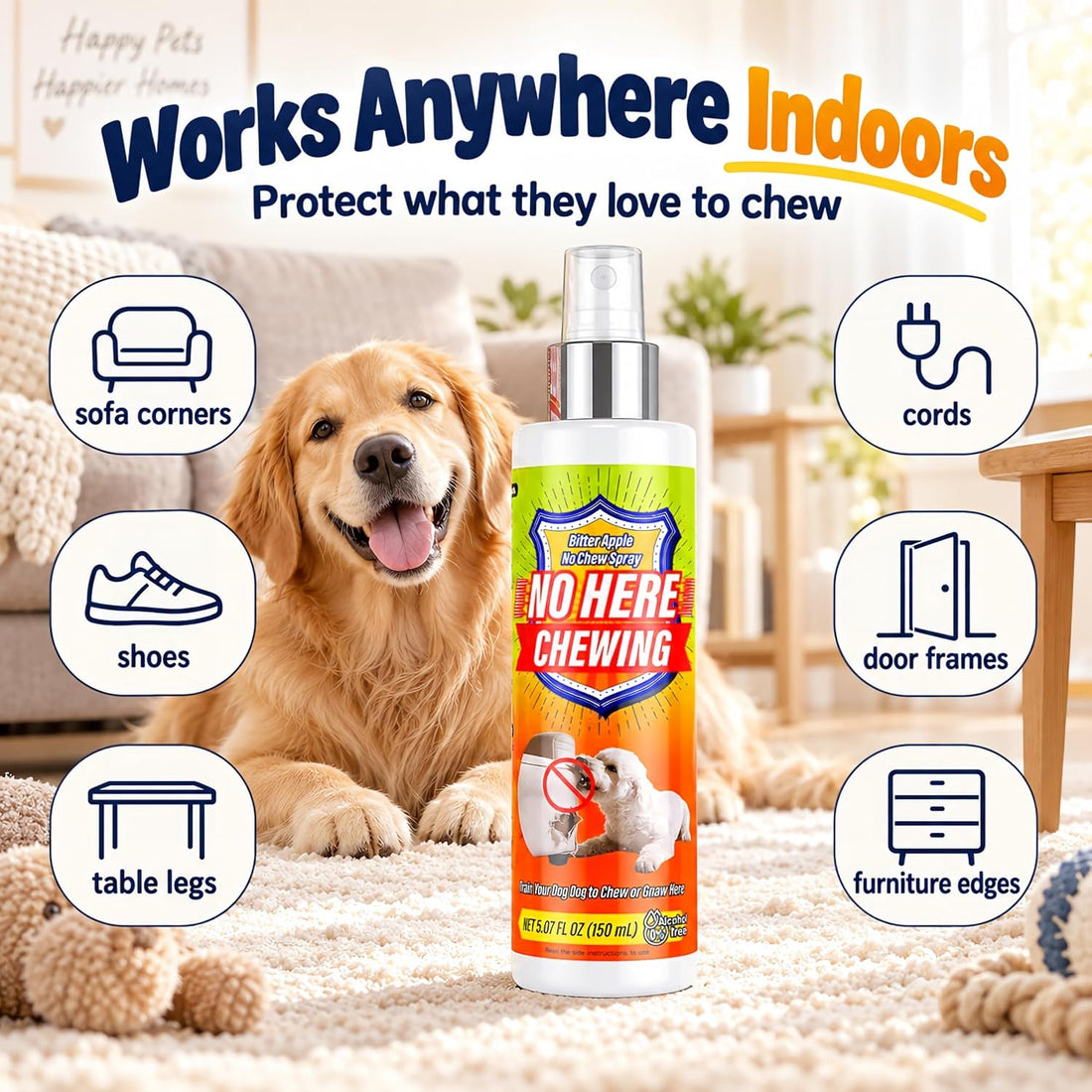 Bitter Apple Spray for Dogs – No Chew Spray to Stop Chewing