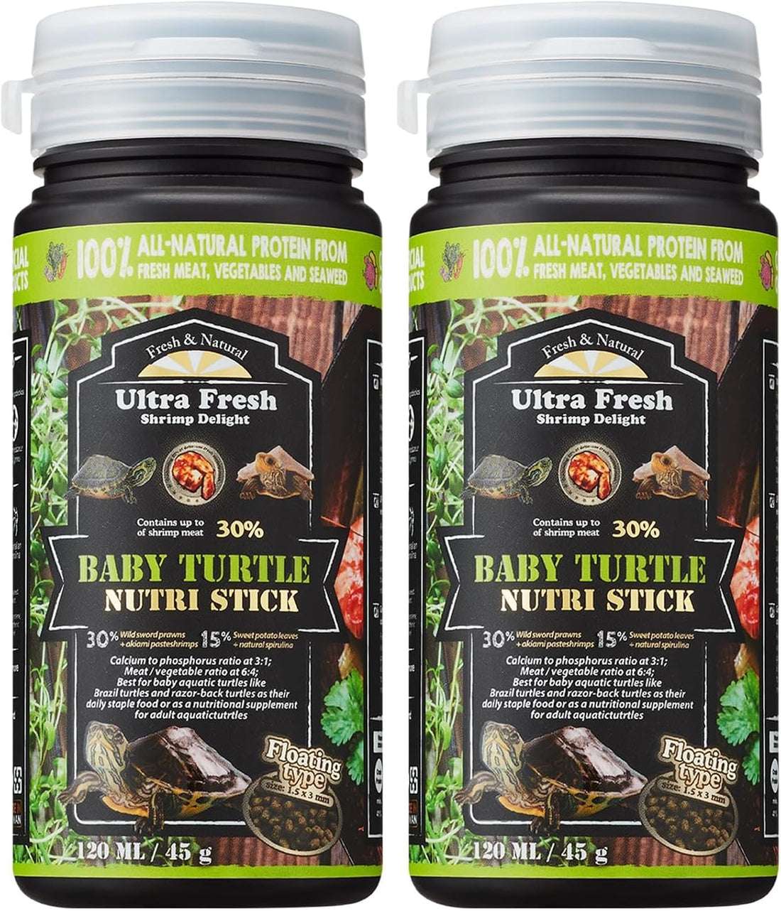 Ultra Fresh Floating Baby Turtle Food, All Natural Ingredients