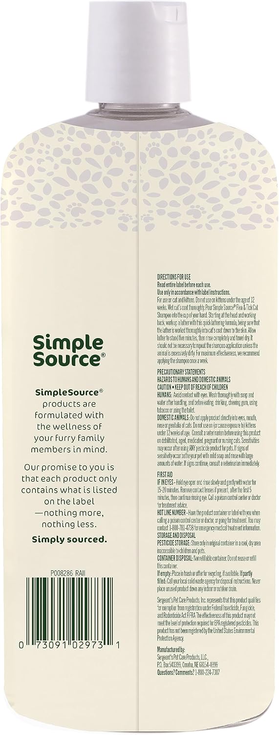 SimpleSource Flea & Tick Shampoo, Powered by Plants