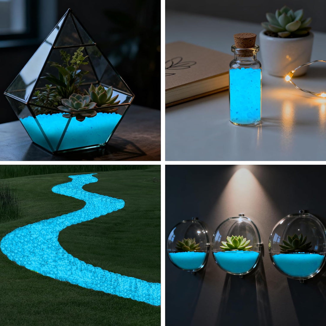 8000PCS Glowing Rocks for Garden Outdoor Glow in The Dark Decorative