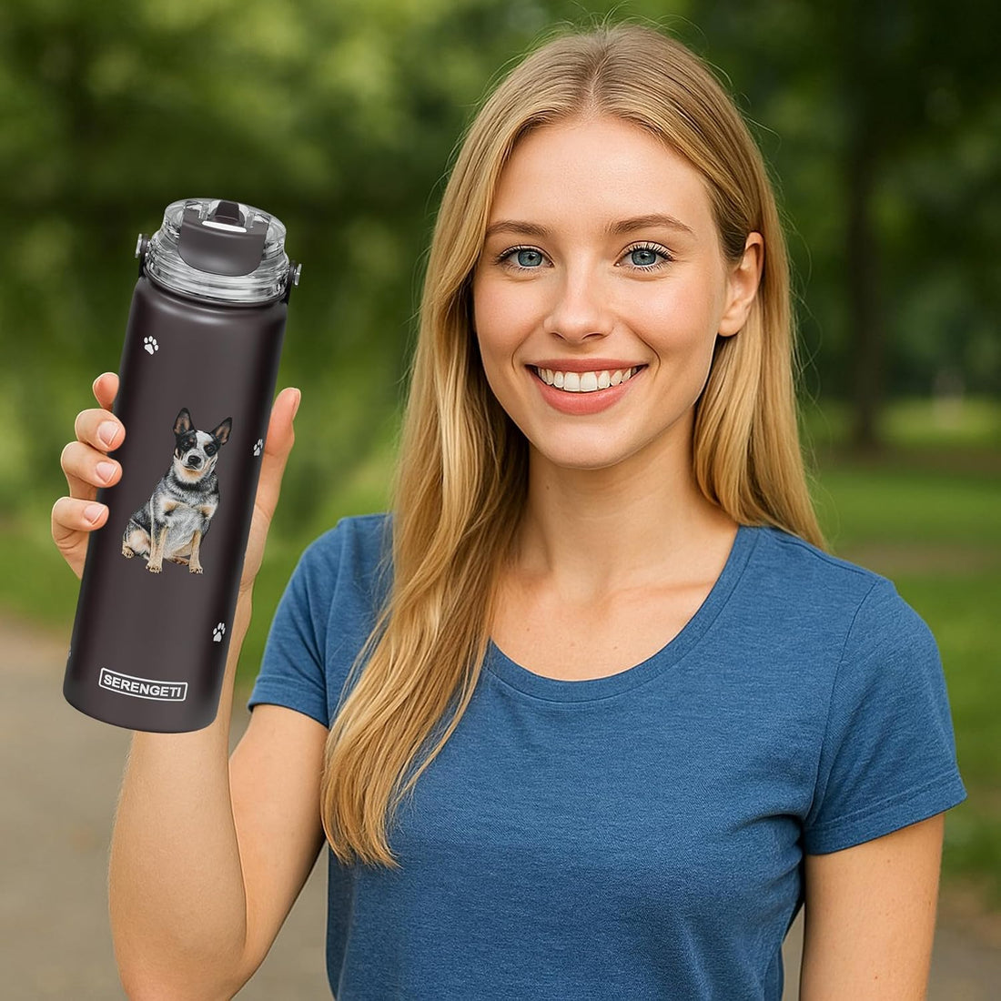 SERENGETI 24 Oz Water Bottle Stainless Steel with Spill Proof Lid