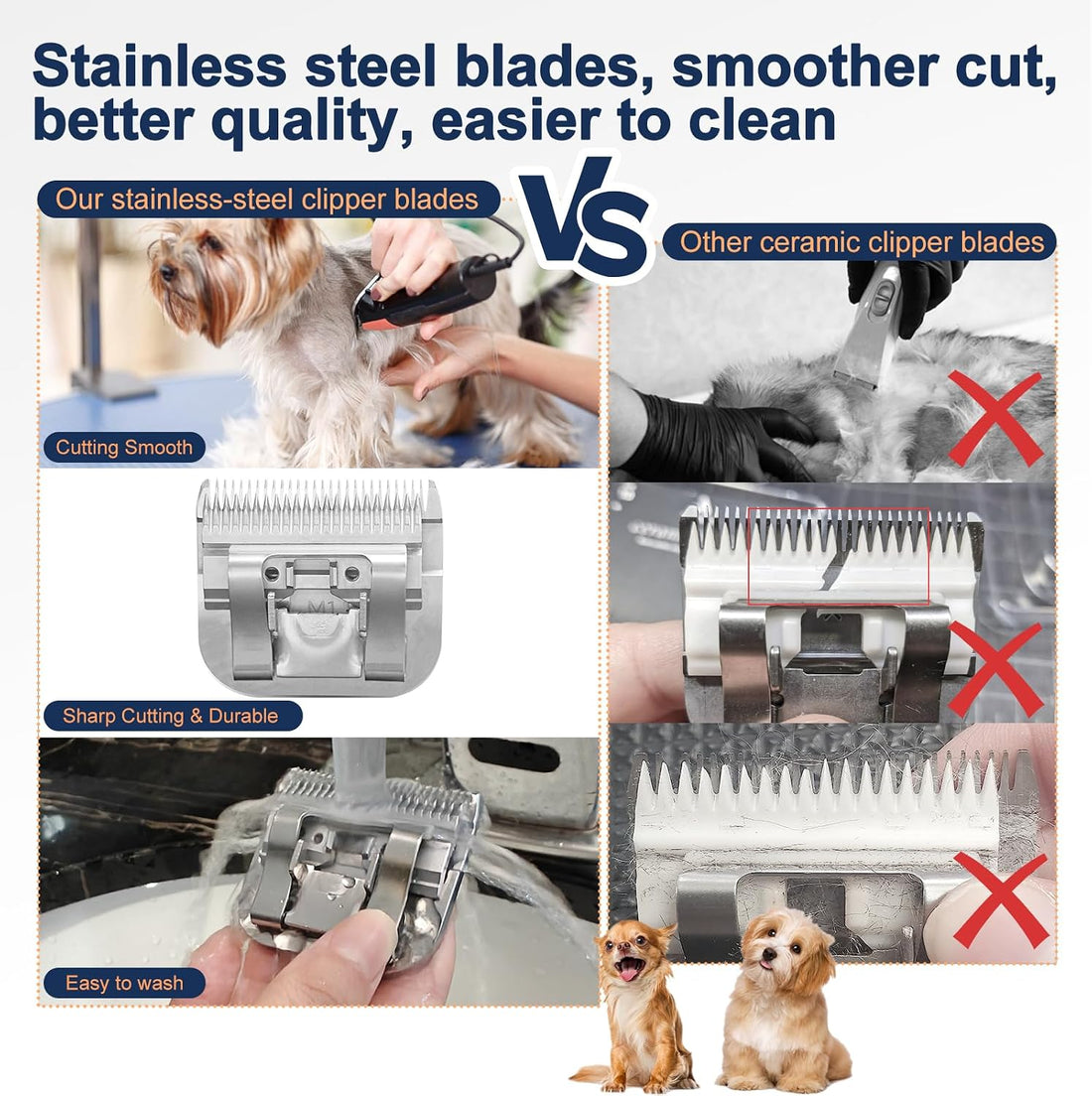 3 Pack 10 Clipper Blade Compatible with Andis
