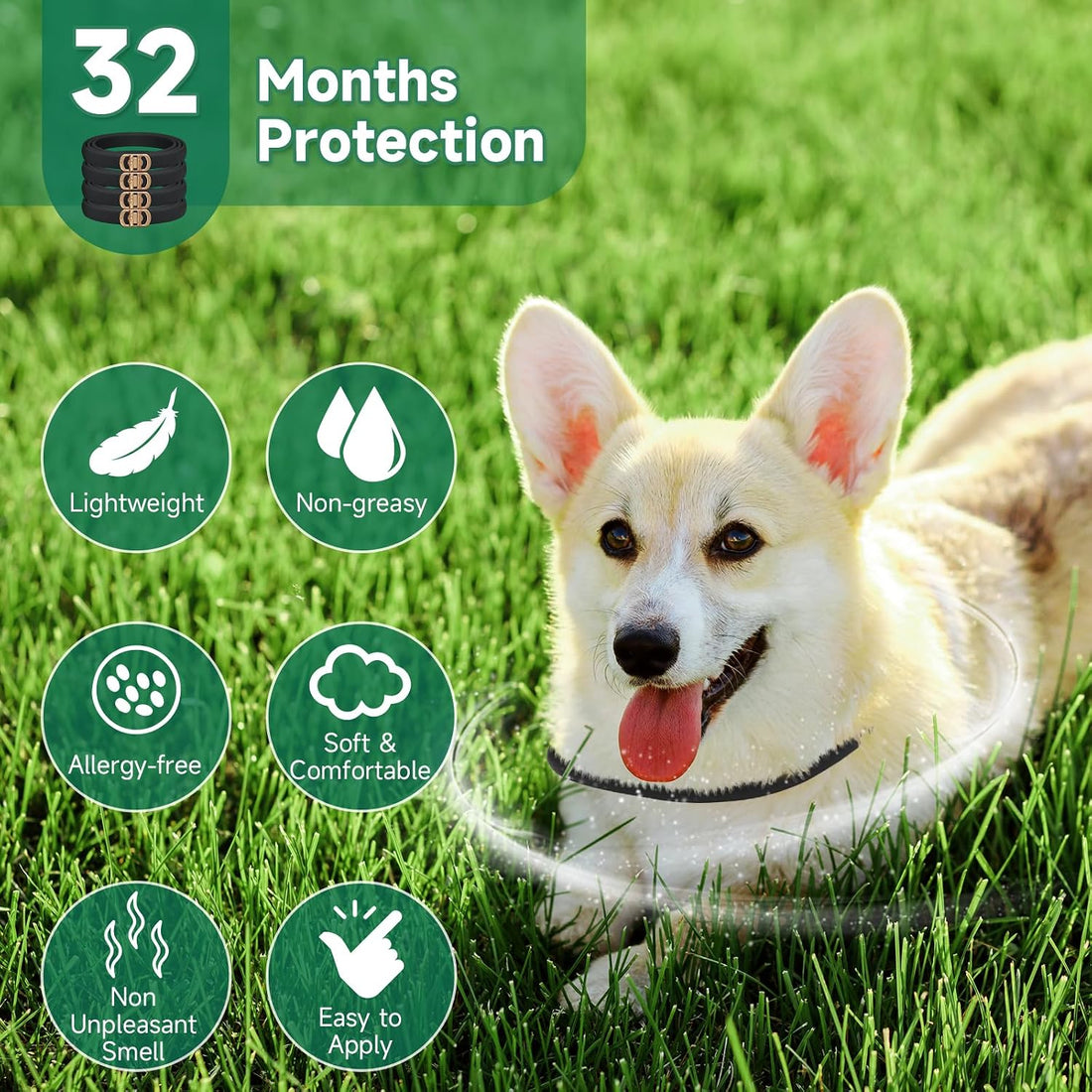 Woyamay 4 Pack Flea Collar for Dogs, Flea and Tick Prevention for Dogs