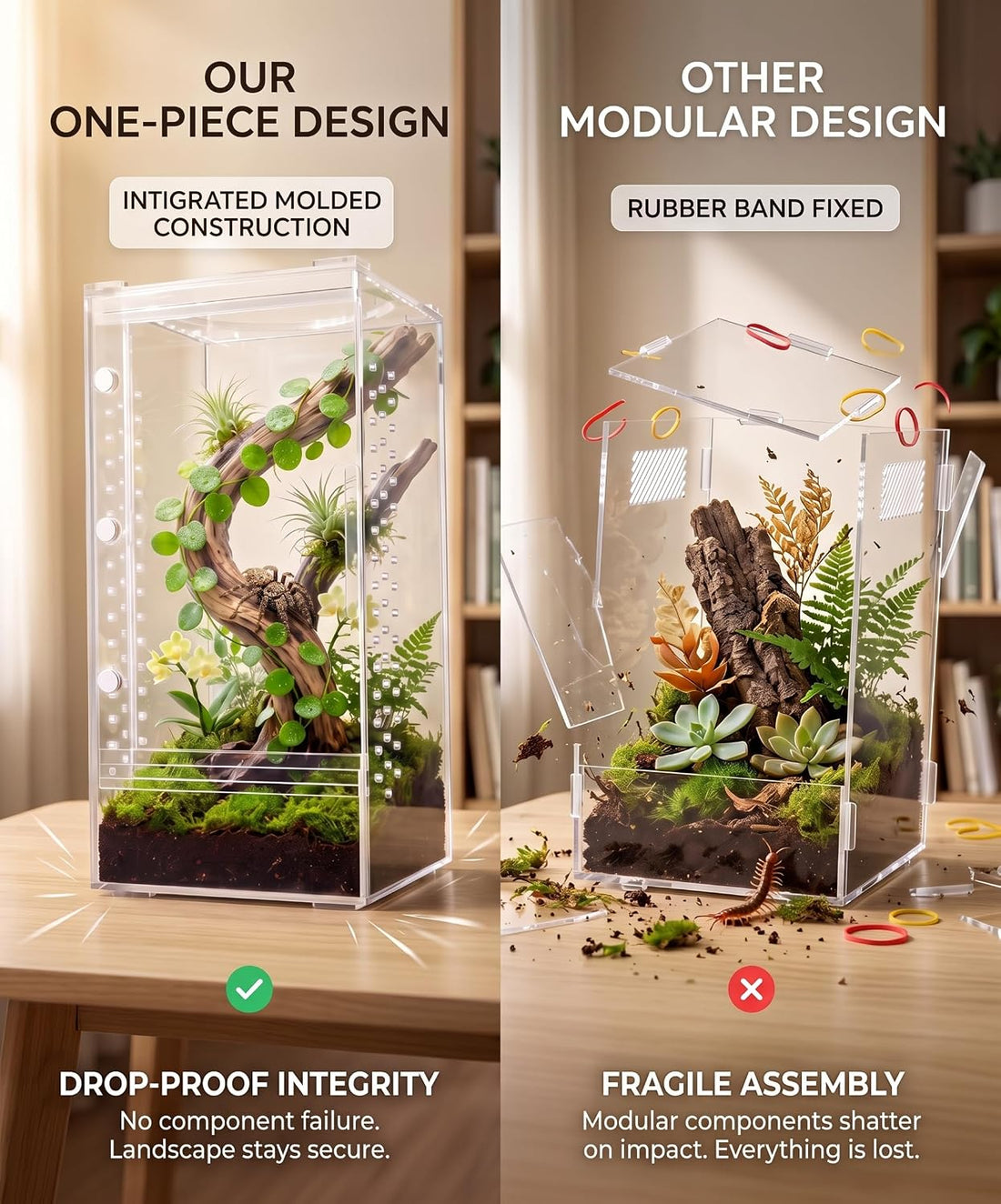 Jumping Spider Enclosure,Magnetic Doors All-Side Ventilation