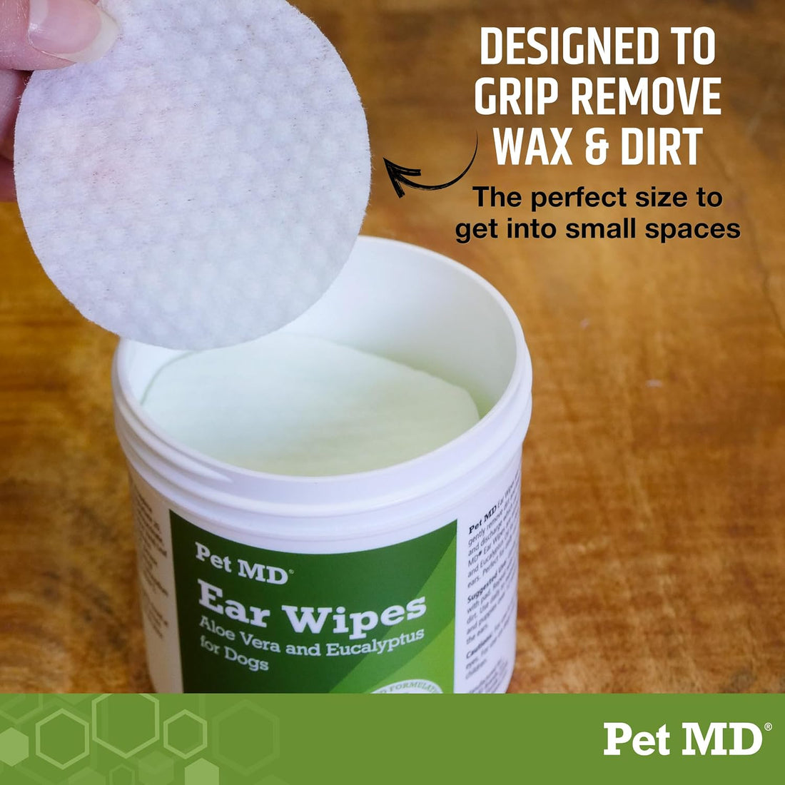 Pet MD Dog Ear Cleaning Wipes – Otic Cleanser for Dogs