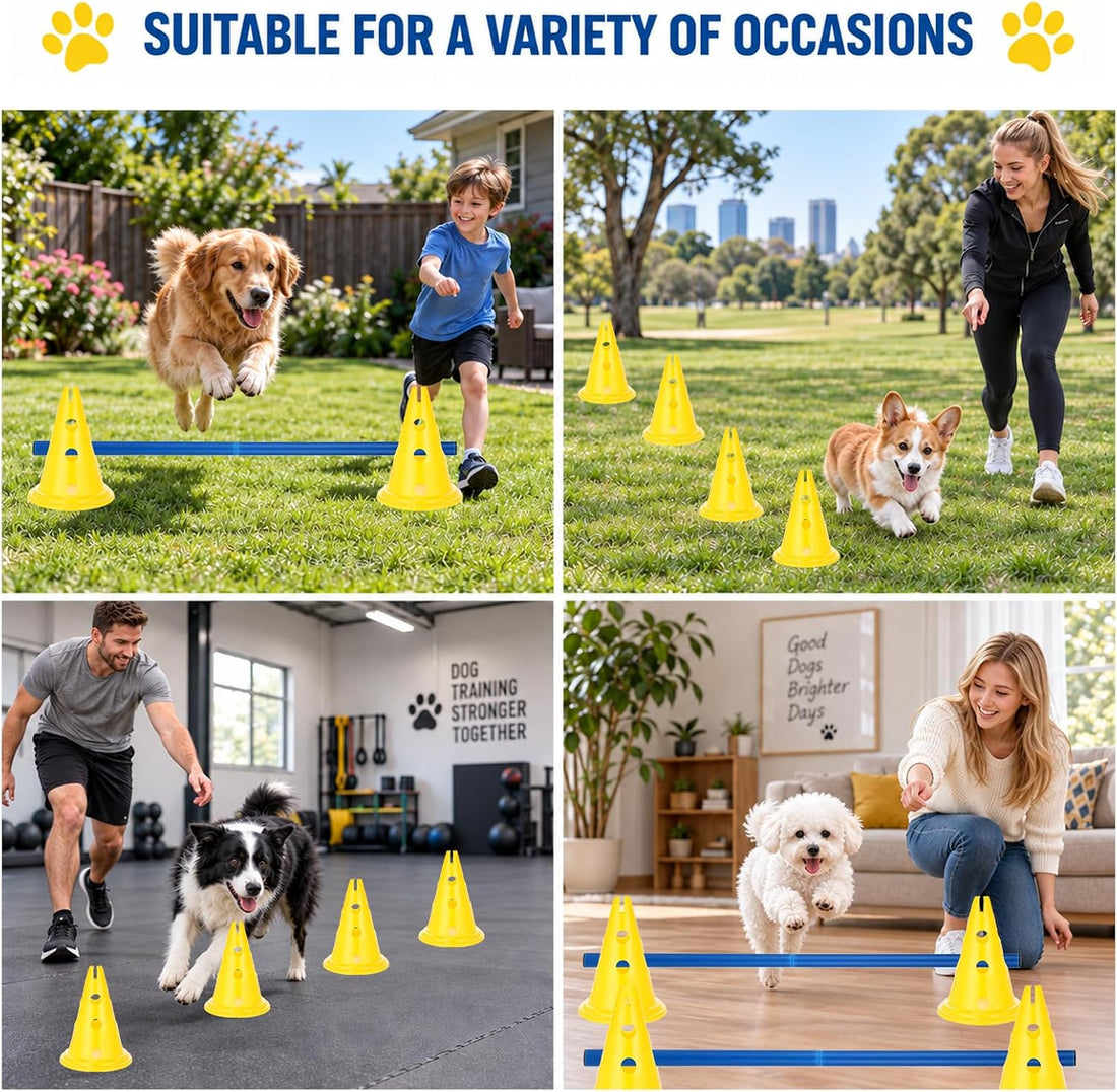Dog Agility Hurdle Cone Set for Rehabilitation & Beginners