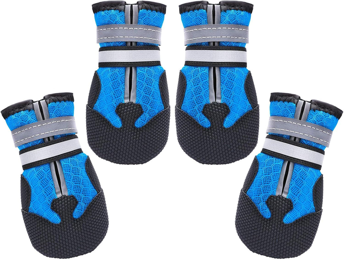Dimicoo Breathable Dog Boots for Medium Large Dogs,Non-Slip Dog Shoes