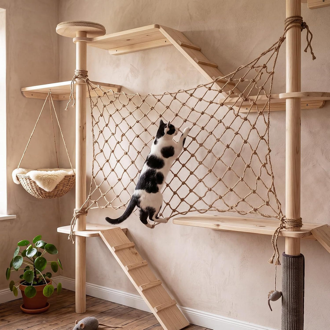 Cat Climbing Hemp Rope Net, Safety Jute Net Climbing Toys
