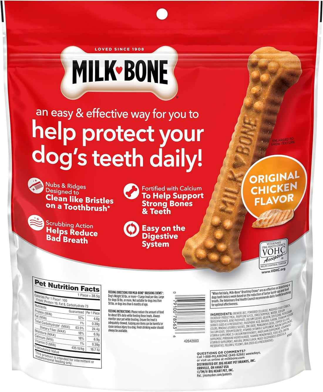Milk-Bone Brushing Chews Original Chicken Flavor Daily Dental Dog