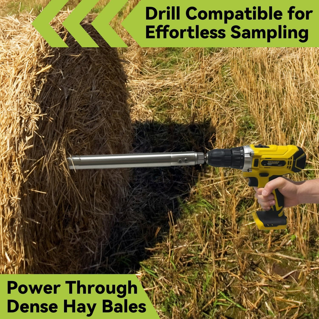 Hay Probe Sampler Electric Drill Compatible 26 Inch Stainless Steel