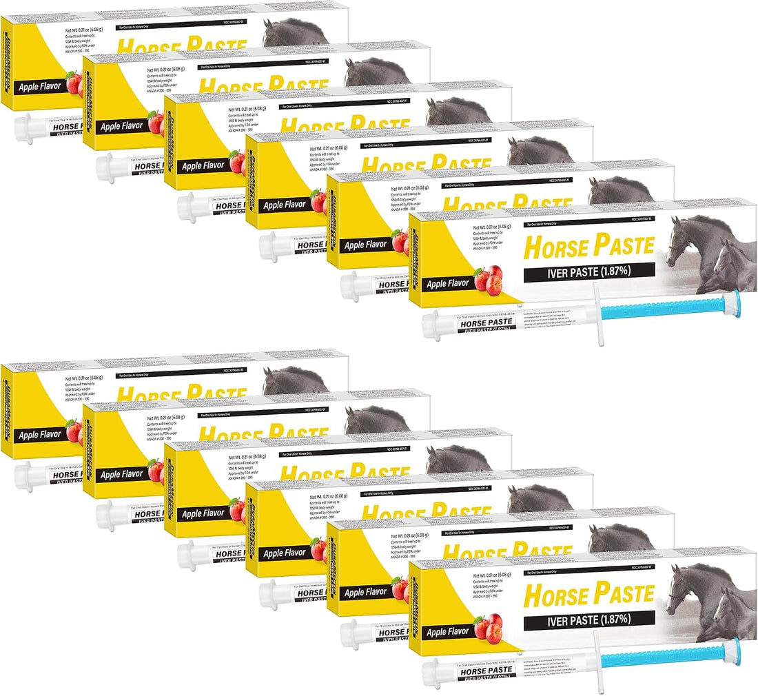 12 Pack Equine Paste 1.87% – Apple Flavored Oral for Horse