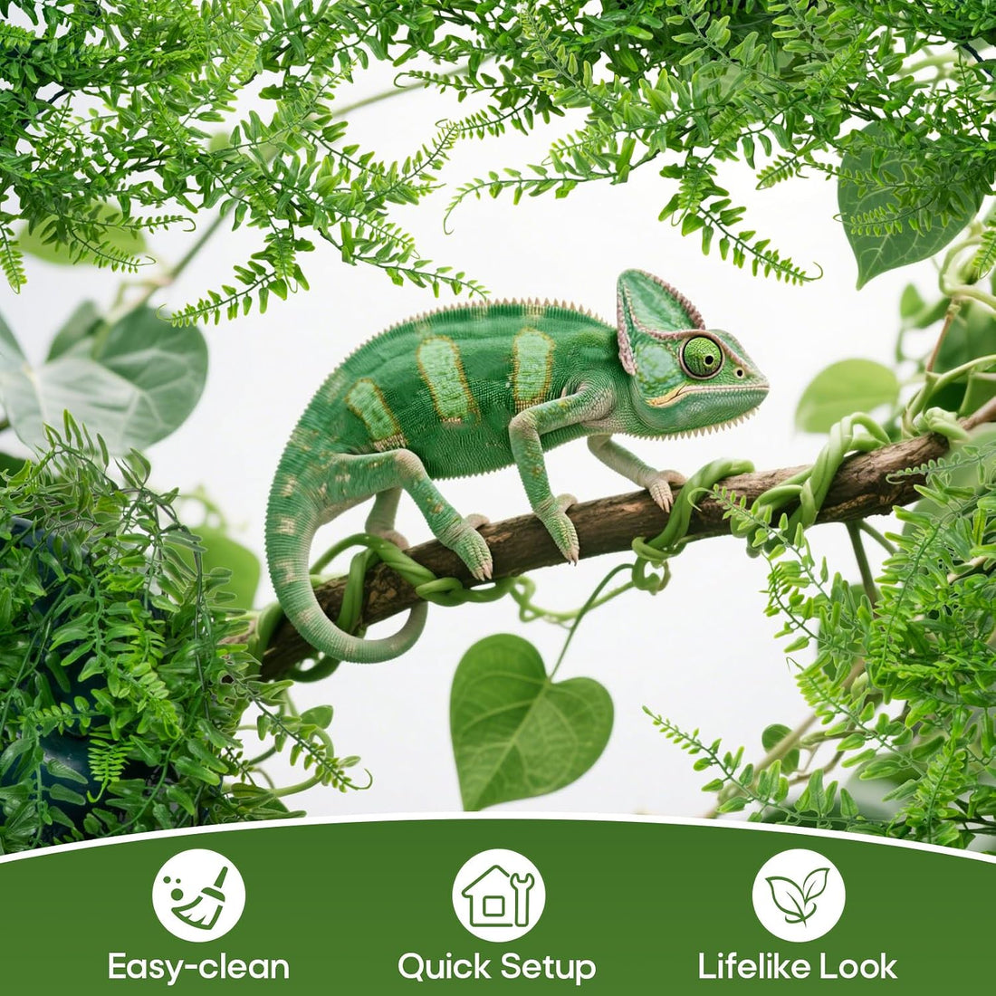 RAINFLOW 2PCS Fake Hanging Plants - Artificial Reptile Habitat Vines
