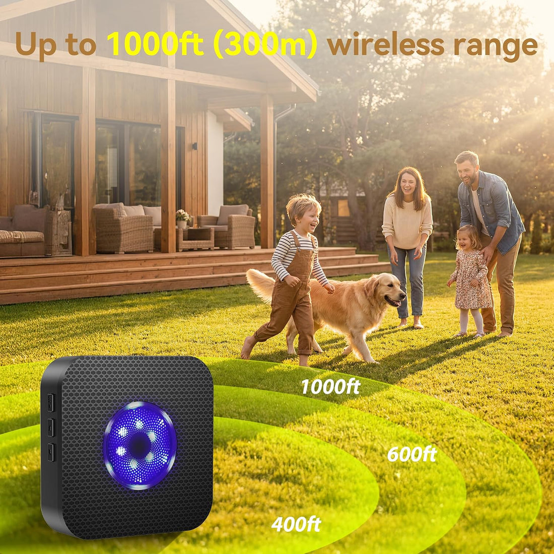 TECKNET Dog Door Bell, Dog Bells to Go Outside with 55 Melodies