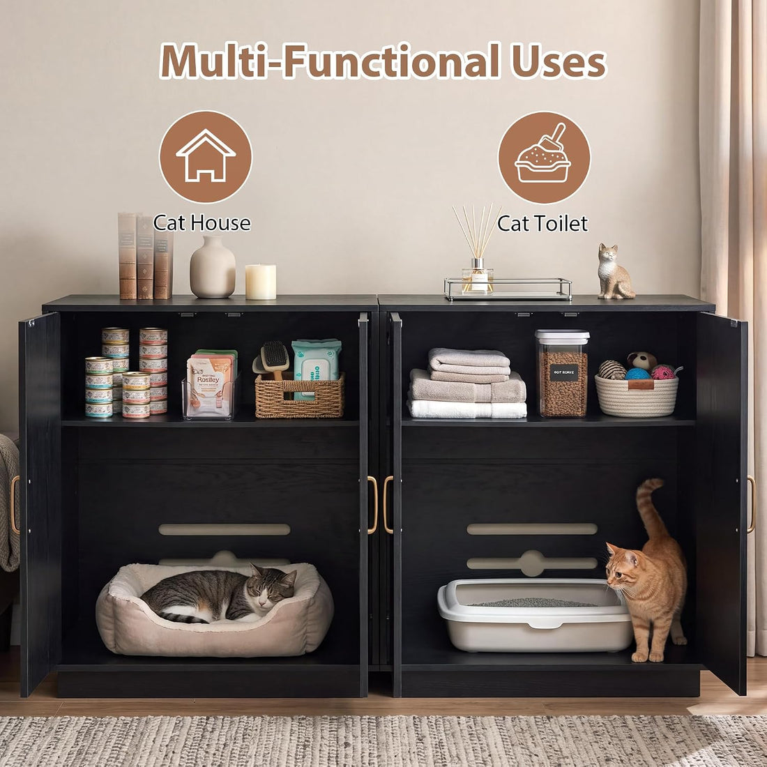 Gitelsnour 30.9'' Litter Box Enclosure Furniture- Hidden Storage