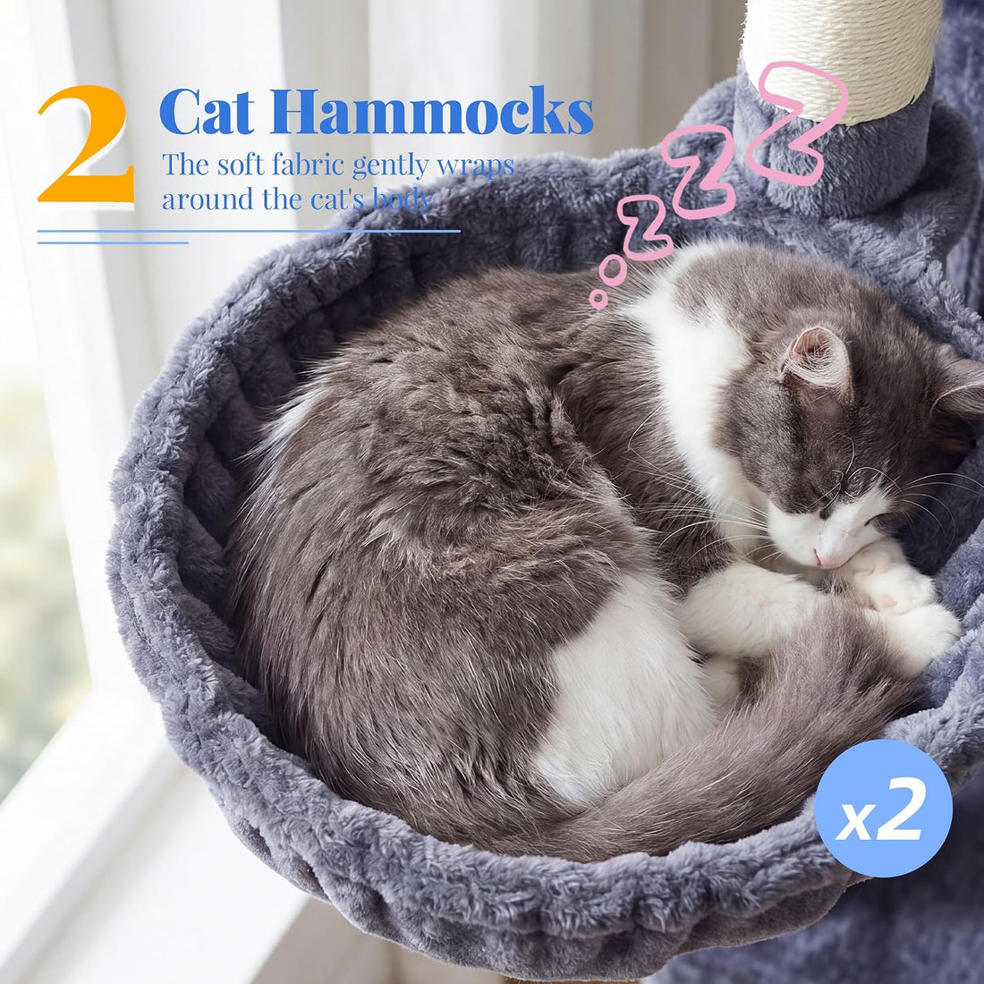 Hey-brother Cat Tree, 74 inches Multi-Level XL Large Cat Tower