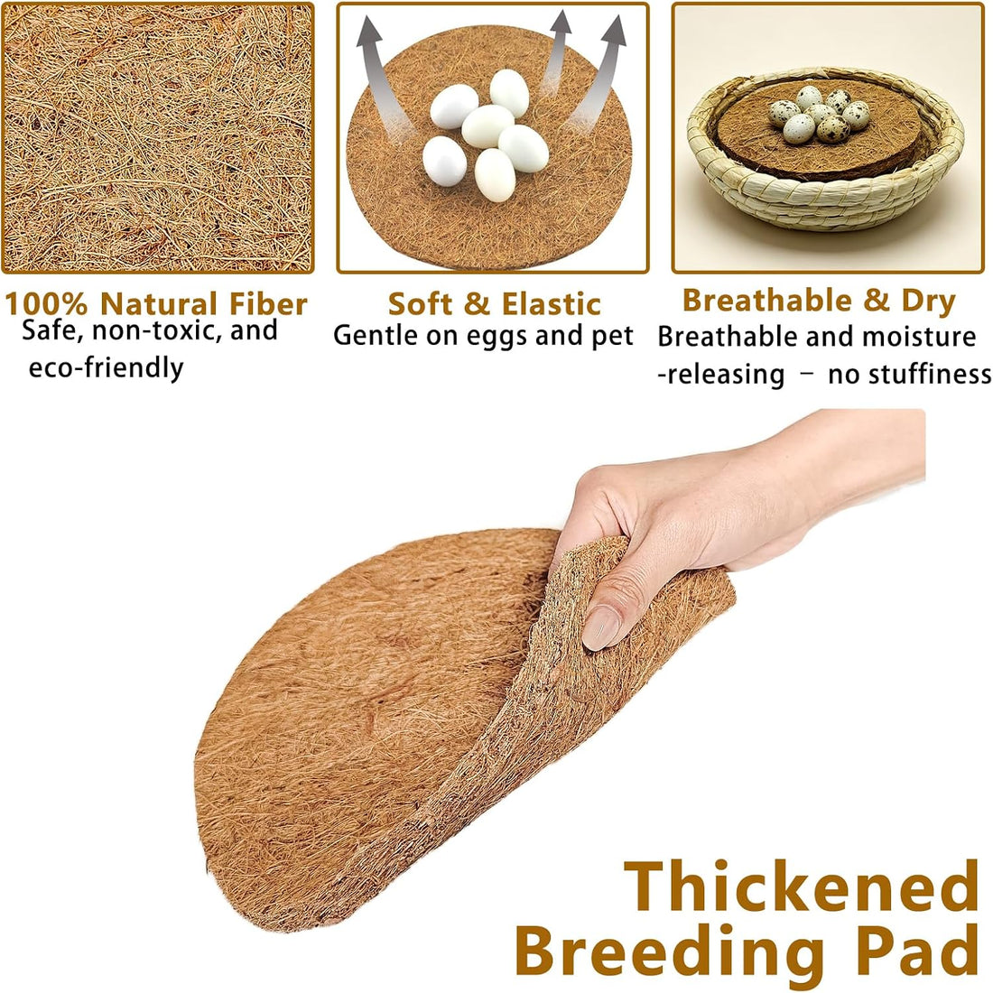12PCS Pigeon Nest Pads Coconut Fiber Bird Nesting Material for Chicken
