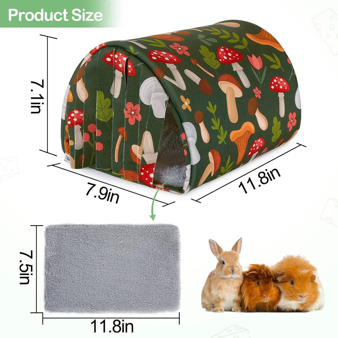Unicorn Catcher Washable Guinea Pig Tunnel with Curtains for Small