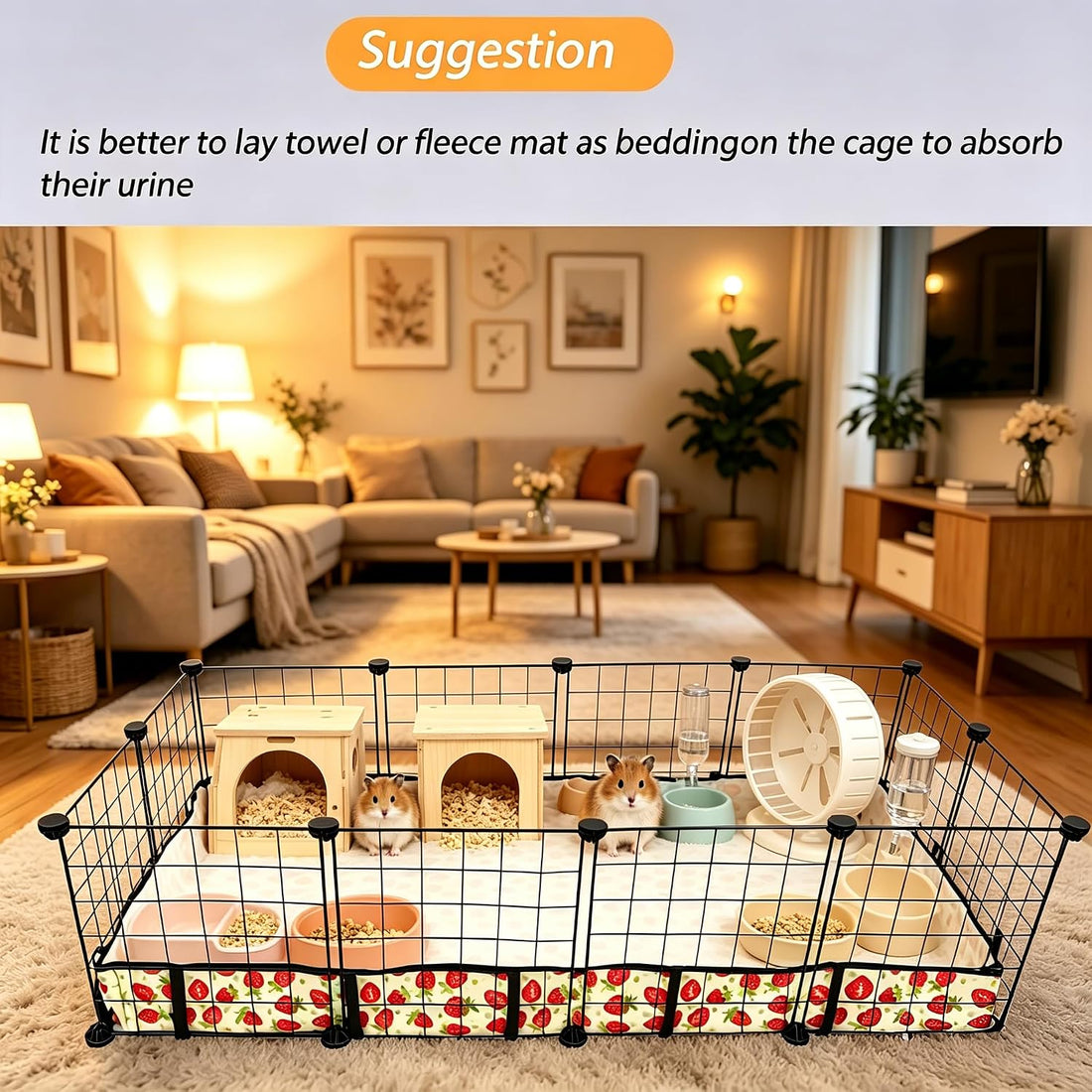 Guinea Pig Cage Liner,Washable Waterproof Oxford Cloth Cage Liners