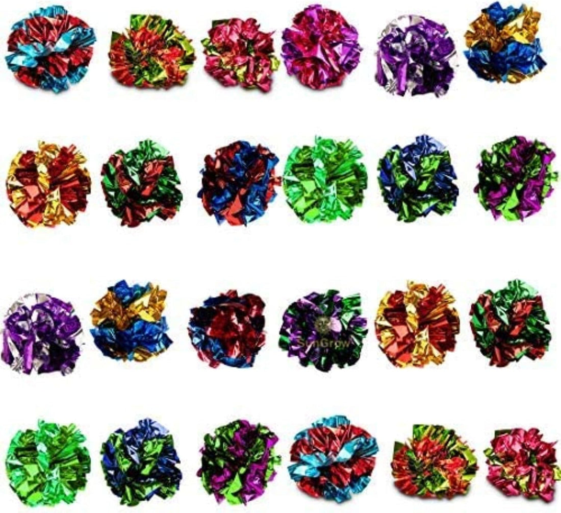 SunGrow Cat Crinkle Balls, Mylar Interactive Toys for Indoor Cats