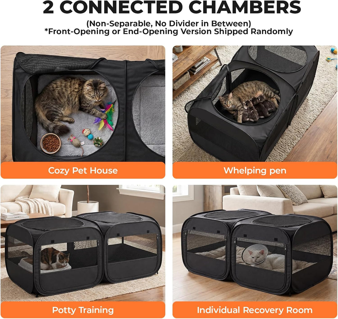 2-in-1 Dog Playpen Portable Cat Playpen, Non-Separable, No Assembly