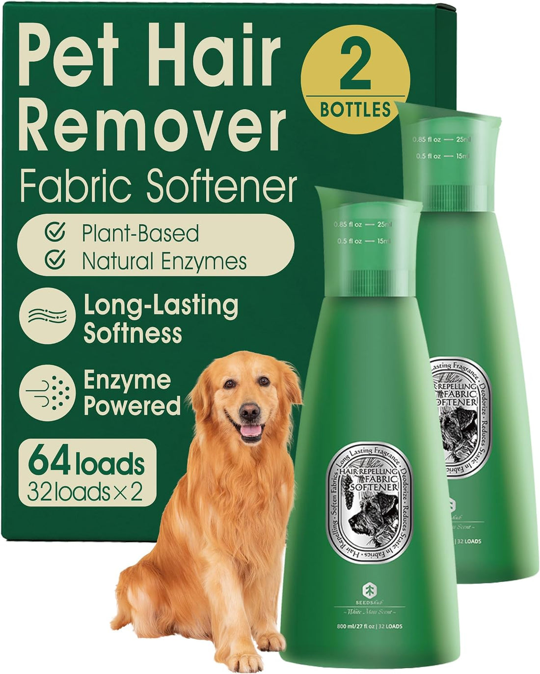 Pet Hair Remover for Laundry Bundle, Up to 90% Fur Removal, 64 Loads