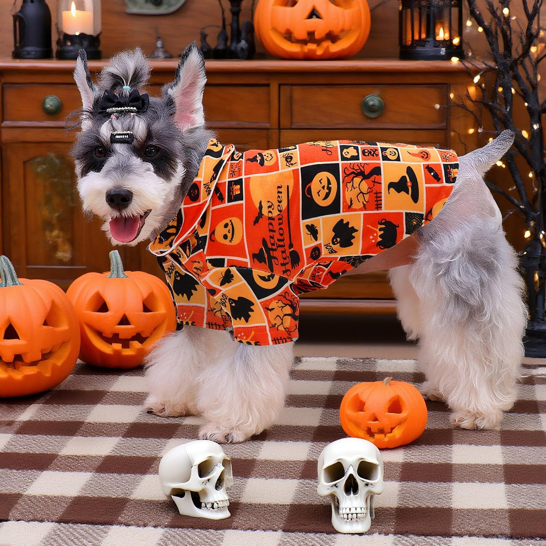 CuteBone Two-Leg Velvet Pet Halloween Pajamas Girl Dog Clothes - Soft