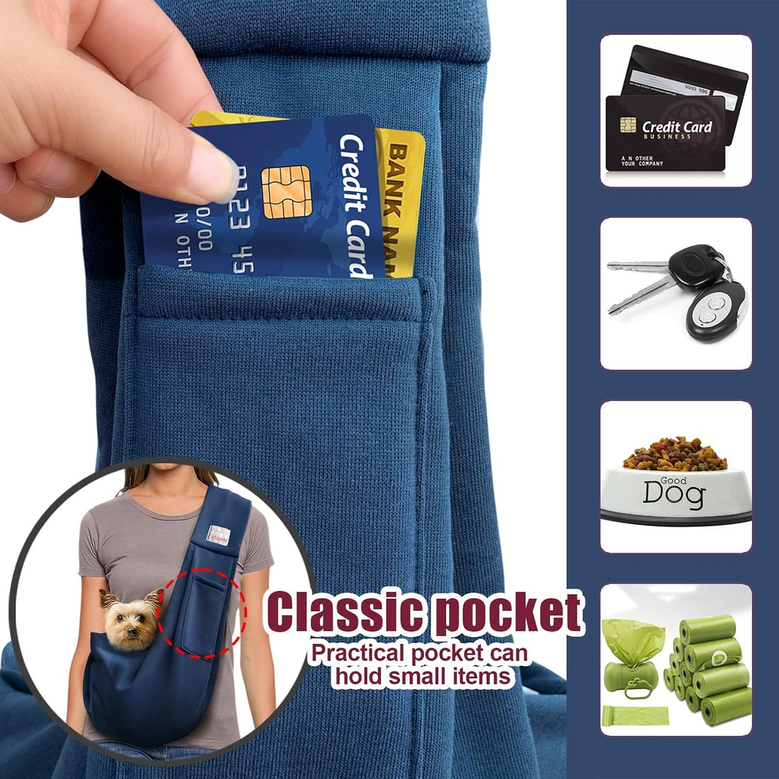 artisome Pet Dog Sling Carrier for 3-10 lbs pet,Dog Purse Pouch,Dog