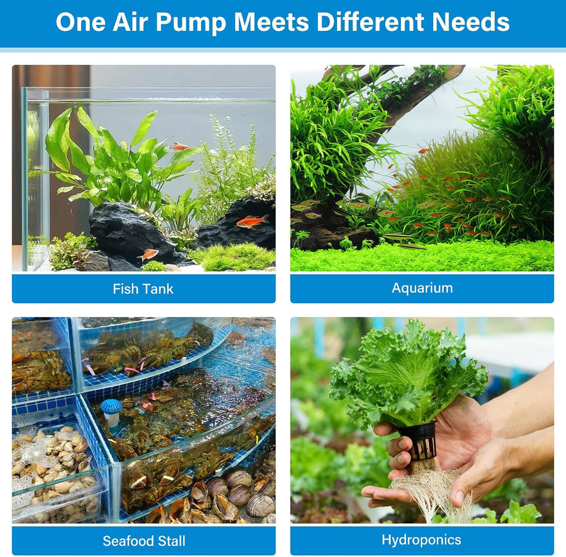 hygger Aquarium Air Pump, Quiet Adjustable Fish Tank Air Pump