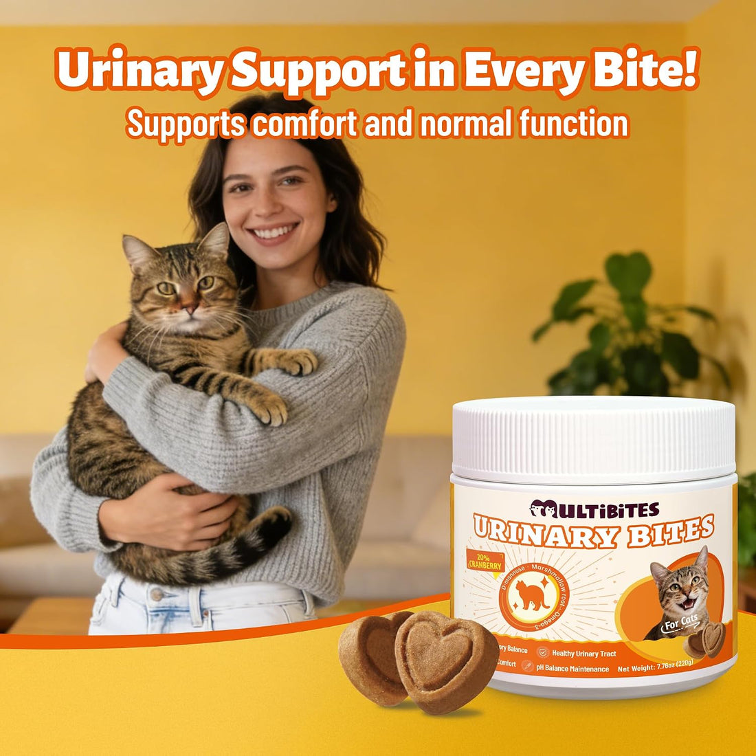 330 Bites Cat Urinary Supplement with Cranberry, Chicken Flavor