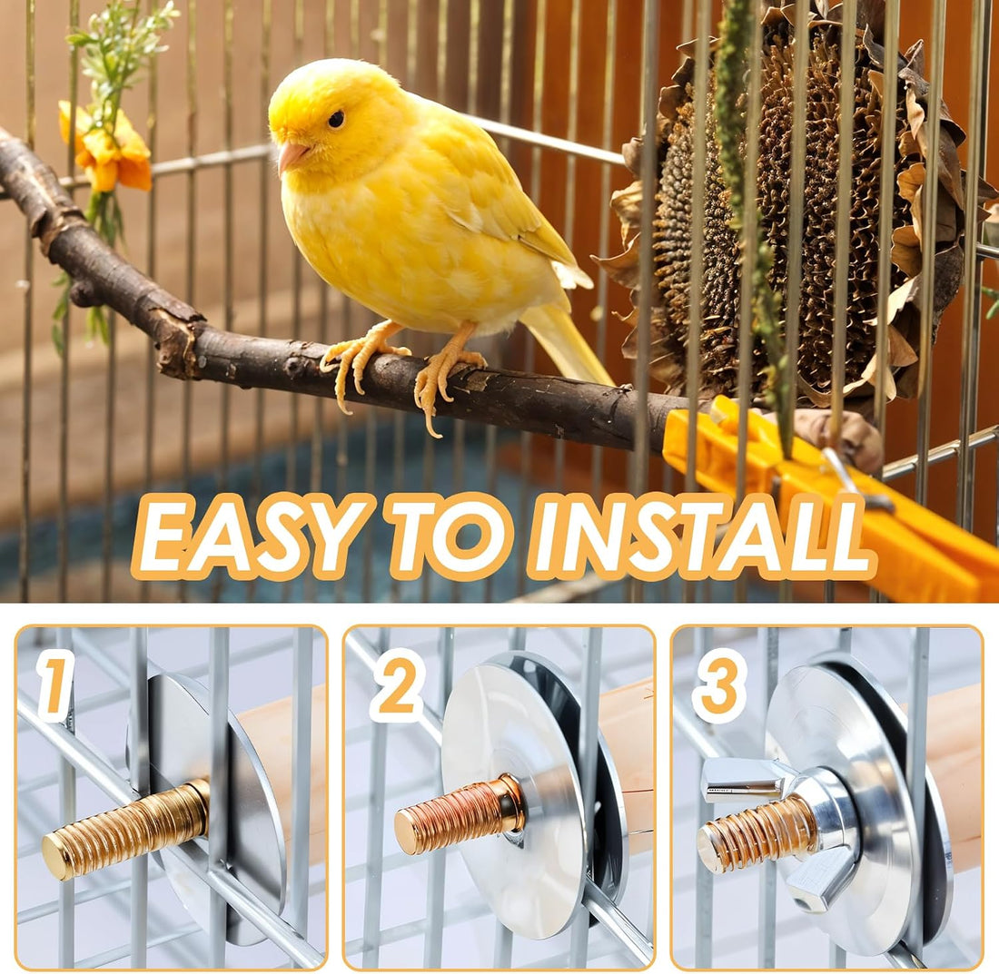 Bird Perch Platform Stand Wooden Parrot Perch Corner 6.7 Inches Fan