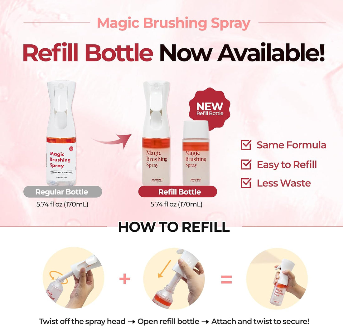 JAYU PET Magic Brushing Spray 1EA + Refill Bottle 2EA