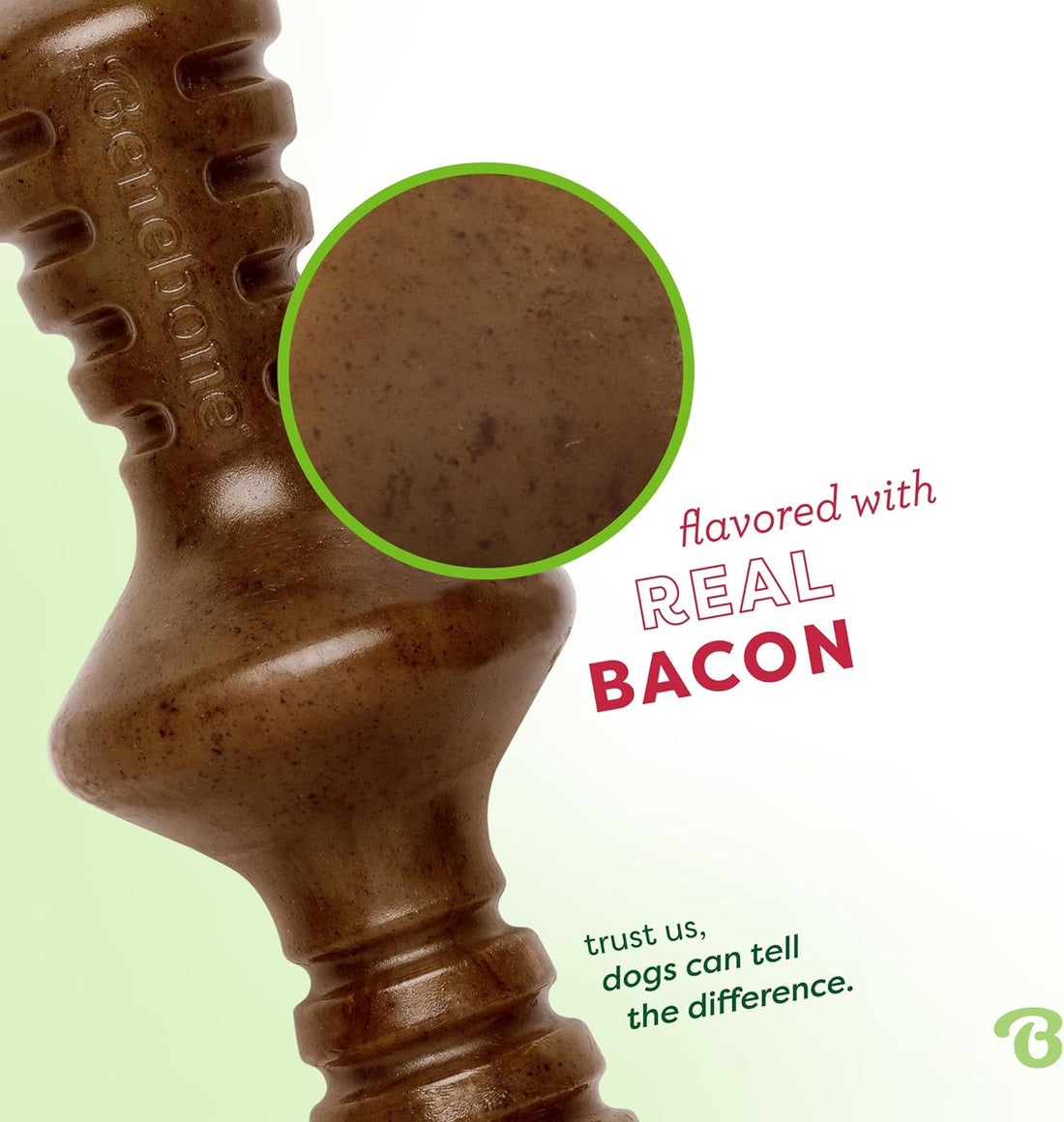 Benebone Dog Chew Toy for Aggressive Chewers, Real Bacon, Medium