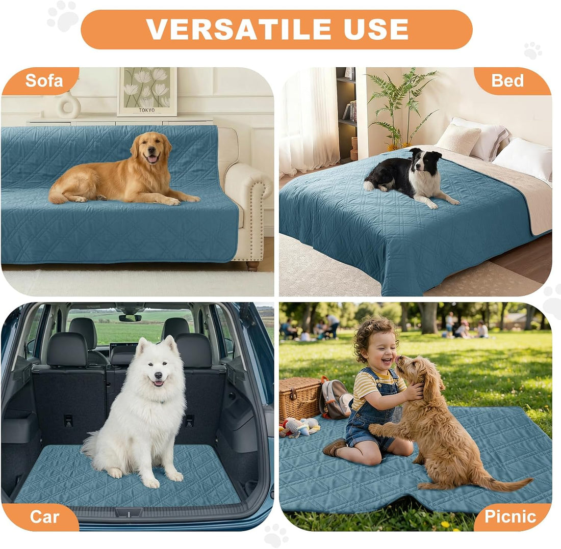 Waterproof 7 Layer Reversible Couch Covers for Dogs Bed Blanket