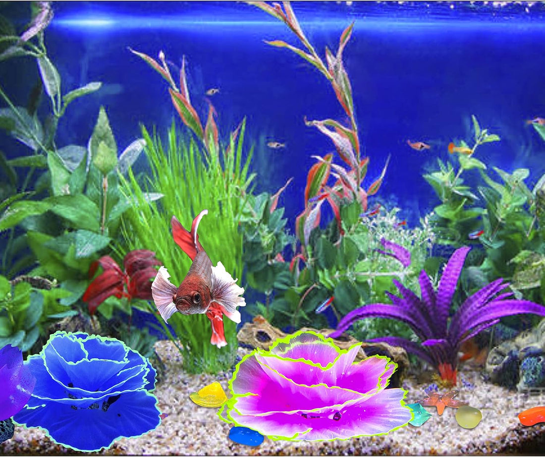 Glowing Fish Tank Decorations Glow Aquarium Decor Coral Ornaments 2Pcs