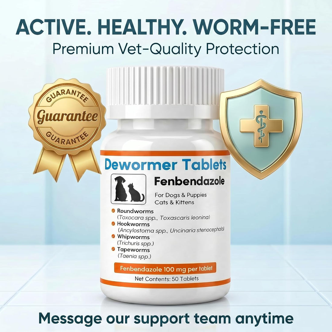Dewormer for Dogs and Cats - Fenbendazole Tablet Broad Spectrum (50