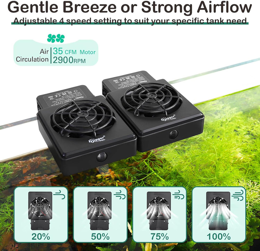 hygger Aquarium Cooling Fan Quiet 3-Head Fish Tank Chiller