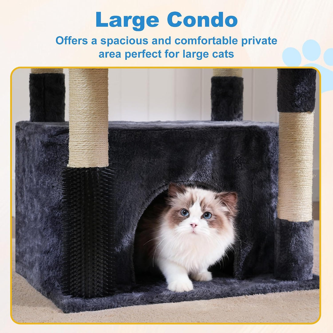 Hey-brother Cat Tree Tower with Large Platform, Spacious Condo