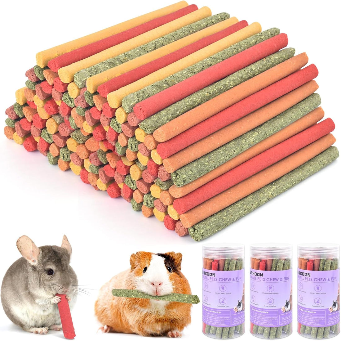 ERKOON 40Pcs Rabbit Timothy Hay Sticks