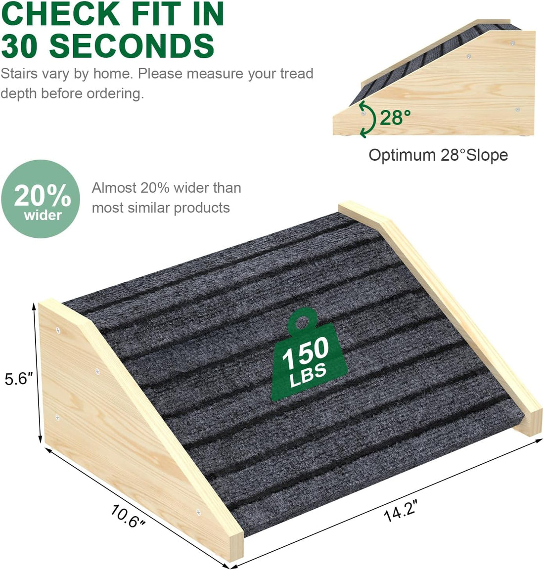 TIMHAKA 2 Pack Dog Ramp for Stairs