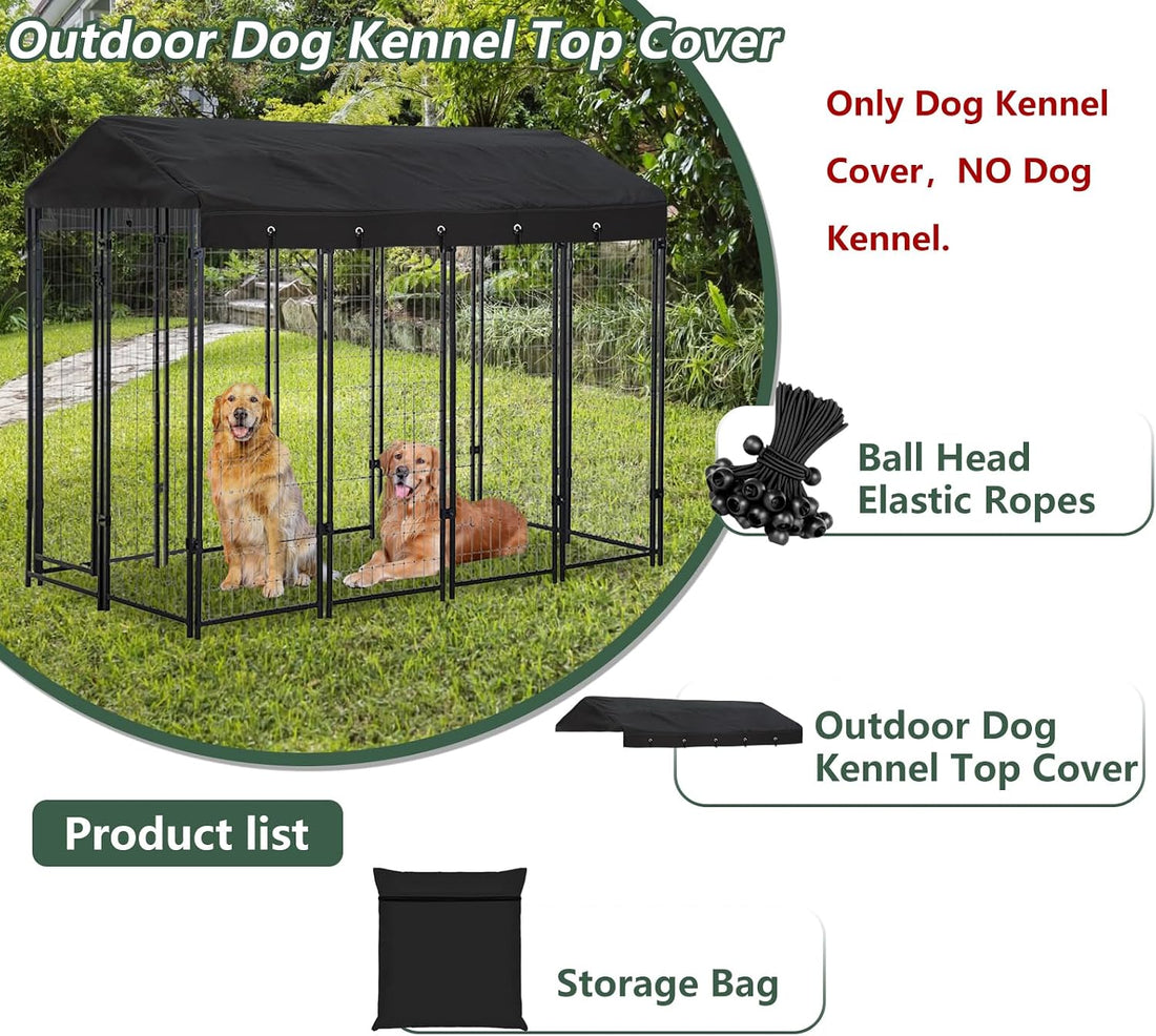 Outdoor Dog Kennel Replacement Top Covers Windproof Anti-UV