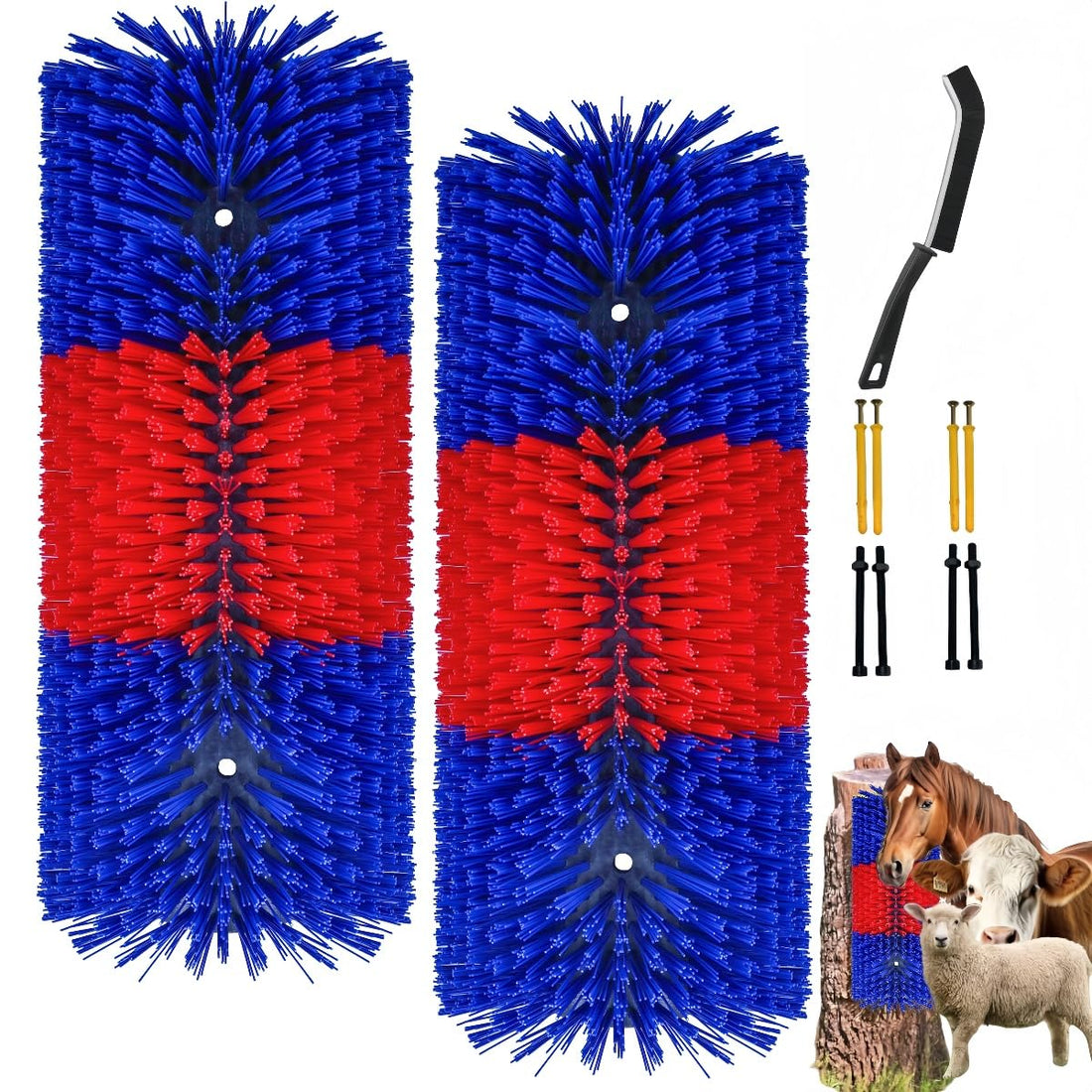 2PCS Livestock Scratching Brush